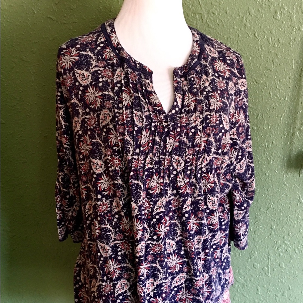 Lucky Brand Popover V-Neck Top